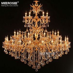 Large Royal Golden Crystal Chandelier Lamp Lustres Suspension Project Pendant Lighting For Hotel Resteruant Villa Luminaire Lights