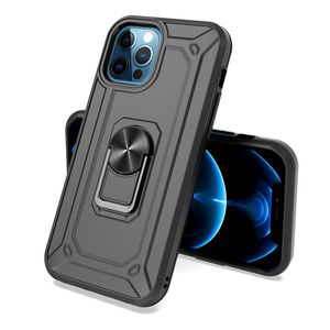 Shockproof With Magnetic Ring bracket Phone cases 2 in 1 TPU PC For LG K51 K31 STYLO 6 Cover B