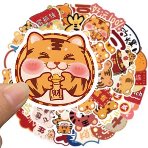 50pcs/set poster Small waterproof Skateboard stickers 2022 Tiger New Year Wishes For notebook laptop bottle Helmet car sticker PVC Guitar Decals