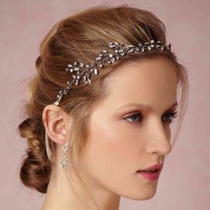 Jonnafe Fascia da sposa con strass color argento Accessori da sposa Copricapo di gioielli per capelli da donna in cristallo