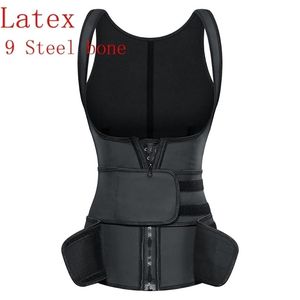 Latex Waist Trainer Neoprene Sauna Corset binders shapers women Body shapewear Slimm reducing belt underwear Modeling strap faja 220307