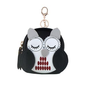 Creative Cute Owl Small Bag Keychain Women PU Leather Coin Purses Fashion Jelly Handbag Girls Card Holder For Kids Purse Keyring