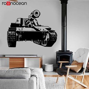 Modern War Theme Army Tank Wojskowy Naklejka Ścienna Winyl Home Decor Boys Room Game Naklejki Wyjmowane Murale Tapeta 3632