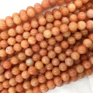 Högkvalitativ naturlig äkta Sydafrika Orange Rosa Kalcitrunda Smycken Loose Ball Beads 6mm 8mm 10mm 15 