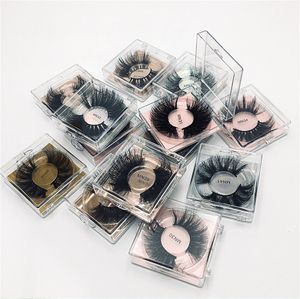 25-29 MM 5D Mink Eyelashes Long Dramatic Double Thick Curl Mink Eyelash False Eyelashes Fluffy Volumn 8D Mink Lashes Free Customize Logo