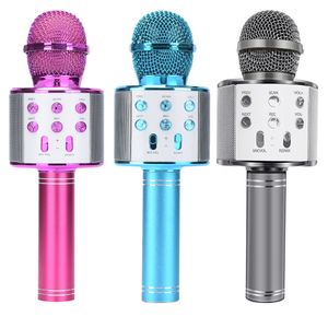 WS858 Portátil Bluetooth Karaoke Microfone Sem Fio Profissional Speaker Home KTV Handheld Microfone