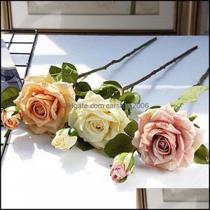 Wreaths Festive Party Supplies & Gardenrealistic Decorative Flowers Daily Home Decoration El Artificial Flower Rose Bouquet Wedding Placemen