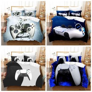 Set di biancheria da letto Gamepad bianco Stampa 3D Set copripiumino per bambini Nessun lenzuolo Biancheria da letto Singola doppia dimensione Gioco Letto Linee Tessili per la casa