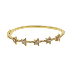 Link, Corrente 17-19cm Pulseira Elegante Prata Cor Prata Estrelas Charme para Mulheres Bangle Jewelry Presente