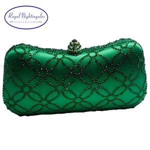 Flower Emerald Dark Green Crystal Clutch Evening Bags for Womens Party Wedding Bridal Handbag and Box 211025