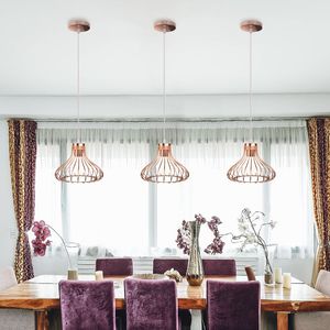 Vintage Endüstriyel Kolye Lambaları Modern Altın Kafes Demir Minimalist Retro Nordic Loft Piramit Işıkları Metal Asılı Lamba E27 Kapalı