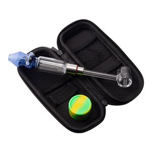 NC024 Vidro Bong Cachimbo De Fumar Conjunto 510 Titânio Cerâmica Quartzo Prego Dabber Ferramenta Jarra De Silício Colorido Boca Bubbler Dab Rig Bubbler Bongs