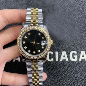 31mm Hohe Qualität U1 Automatische 1646 Bewegung Diamantgehäuse Blackial Dial Women Watch 316 Edelstahlband