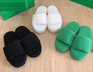 S designers kvinnor lady läder läder päls platt tofflor silder skor sandaler mjuk hus päls vinter varm bekväm fuzzy flicka flip flop storlek 34-41