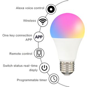 Andere elektronische componenten Tuya SMART LED BULB E27 RGB Kleurrijk Dimmable Light Zigbee Bridge Remote Control Smart Home Spraakondersteuning Alexa Google Home