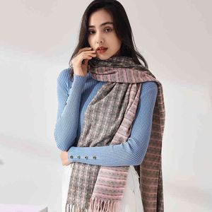 Lenço designer marca 2021 imitação cashmere impresso xadrez quente outono e inverno lenço moda feminina