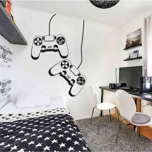 Gamer PS4 Denetleyici Duvar Çıkartması Kişiselleştirilmiş Vinil Duvar Sticker Çocuk Odası Oyun Odası Ev Dekor Için Çıkarılabilir Duvar Kağıdı S131 210705