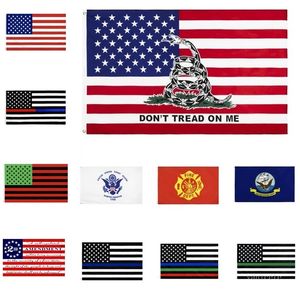 USA-Flaggen US Army Banner FlagsAirforce Marine Corp Navy Besty Ross Flag Dont Tread On Me Flags Thin xxx Line Flag SeeschifffahrtZC311