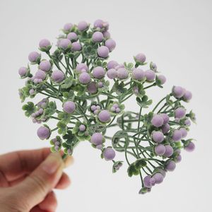 6 forquilhas de plástico artificial minúsculo flor falsa grama pequena espuma bola diy caixa de presente decoração acessórios material