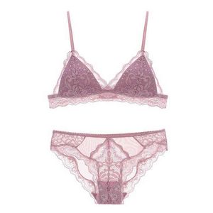 Nxy Sexy Set Sexy Copo Aberto Mordero Sutiã Para Meninas Lace Ultra Fina Alinhada Triângulo Sem Fio e Calcinha Set Underwear Lingerie Mulheres 1127