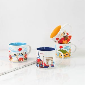 Creativity City Cup USA City Bone Mug Global Collection Ceramic Japan England London SEATLE ShaiHai BeiJing City Mug 210804