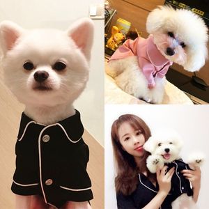 작은 개 의류 코트 애완 동물 강아지 잠옷 검은 핑크 여자 푸들 Bichon 테디 옷 코튼 소년 불독 SoftFeeling 셔츠 겨울 259 S2