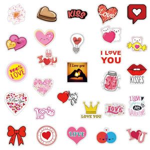 100Pcs-Pack Romantic Love Valentines Day Heart Lover Vinyl Sticker Waterproof Stickers for Water Bottle Laptop Planner Scrapbook Wall Skateboard Organizer Decals