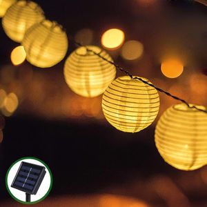 Gece Işıkları LED Su Geçirmez Fener Topu Güneş Lambaları Açık Bahçe Garland Küre Peri Işık Noel Dize Parti Dekor