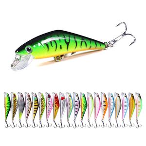 New Fishig iscas 100 pcs por EPACKET 6.8 CM 5.2G 8 # Ganchos Minnow Bass Pesca Iscas 3D Minnow Isca Isca Plástico (MI131) Afundando