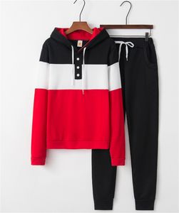 Neue Damen-Aktiv-Trainingsanzüge, Damen-Kapuzenpullover und Hosen, Frühling und Winter, lässig, mit Buchstaben bedruckt, Sport-Set, Damen-Outfit, Kleidung, 2-teiliges Set, Größe S-XL