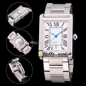 Designer Watches Solo 31mm W5200028 Extra Duża A2813 Automatyczne Męskie Zegarek White Dial Black Roma Blue Hands Diament Bezel Bransoletka ze stali nierdzewnej