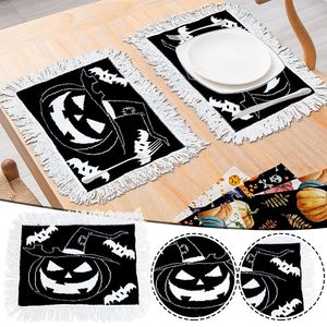 Tovaglietta di Halloween Tovaglia per la casa Isolamento termico Tavolo da pranzo Stuoia ristorante vestire decorazioni natalizie Forniture per feste T2I52440