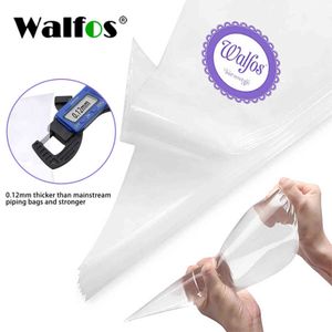 Walfos Pastelaria tubulação Bolsas 100 Pcs descartável de decoração do bolo Bolsas Pastelaria de creme bicos para Bolo decoração ferramentas 211110