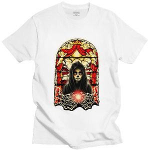 T-shirt da uomo alla moda Santa Muerte The World T-shirt a maniche corte T-shirt Skull Lady Holy Death Cotton Harajuku Gift Tops