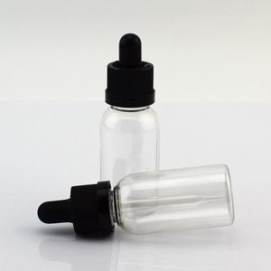 800ピース5ml 10ml 15mlのガラスの滴ボトル30mlの透明なE液体の空の空の空のボトルのゴムキャップガラスパイプDH0586