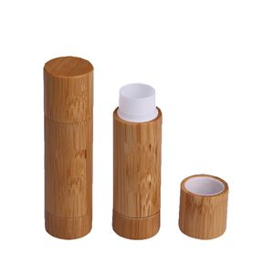 Bottiglia di imballaggio per rossetto in bambù naturale da 5,5 ml Rossetti portatili Tubo vuoto Contenitore cosmetico portatile fai-da-te