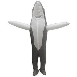 Kostymer maskot kostymer ny uppblåsbar kostym halloween kostym Great Grey Shark Fancy Dress Up For Adult Unisex Woman Man Roll Playmascot