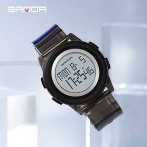 Relógio masculino SANDA Sports Transparent Strap LED digital feminino eletrônico luminoso à prova d'água masculino relógio feminino Orologio da uomo G1022