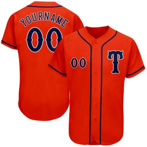 Benutzerdefinierte orangefarbene navy-graue authentische Baseball-Jersey