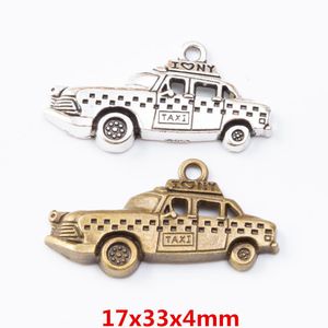 50pcs 17*33MM Silver color Vehicle I love New York taxi charm antique bronze pendant for bracelet earring necklace diy jewelry
