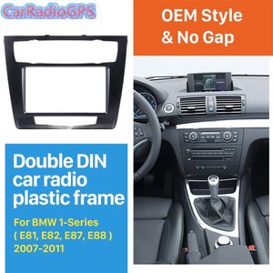 Duplo Din Din DVD Player Instalação Quadro Kit Rádio Fáscia para BMW 1 Series E81 Estéreo Guarnição Placa de rosto