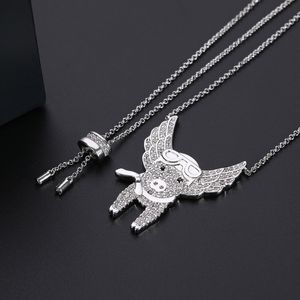 Women Accessories Jewelry Fashion 925 Sterling Silver Chain Cubic Zircon Pig Pendant Necklace Q0531