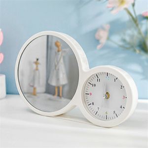 Sublimation LED Magic Mirror Clocks Acrylic Three-dimensional Photo Frame with Clock 3D Desktop Decoration Valentine Day Christmas Gift