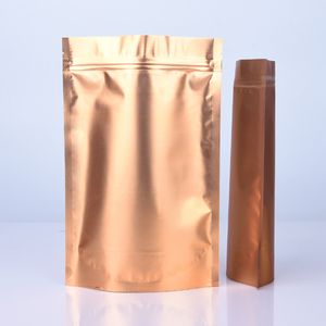 Roségoldfarbene Lebensmittelverpackungsbeutel mit Reißverschluss für Tee, Kaffee, Süßigkeiten, feuchtigkeitsbeständig, wiederverschließbare Reißverschlussverpackung, trockene Blumentasche, geruchsdicht