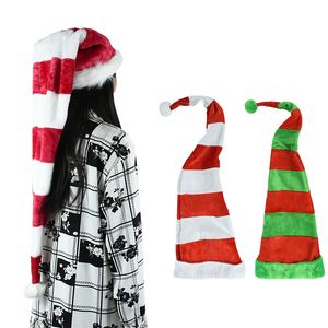 1 PC Czerwony Biały Długi Christmas Hat Plush Santa Claus Long-Tail Cap Dla Dorosłych Dzieci Nowy Rok Prezenty Boże Narodzenie Party Decor