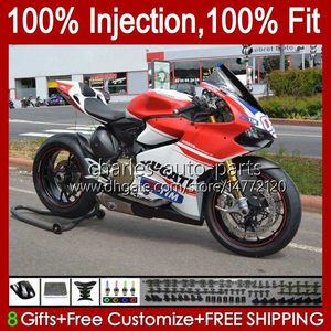 OEM Body For DUCATI Panigale 899-1199 899R 1199R 12-16 Bodywork 44No.113 899S 1199S 2012 2013 2014 2015 2016 899 1199 S R 12 13 14 15 16 Injection Mold Fairing red white hot