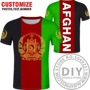 Afghanska T-shirt Gratis Anpassad Number Nummer AFG Slam Afghanistan Män Tshirt Kortärmad T-shirt Lossa O-nacke Sommarhanddukar X0602