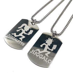 ICP Juggalo Hatchetman Army Karta Dog Tag Charm Naszyjnik Ze Stali Nierdzewnej Wisiorek Rolo Chain 3mm 24 '' Silver