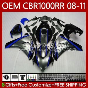 Molde de Injeção para Honda Body CBR1000 CBR 1000 RR CC 08-11 Bodywork 60NO.62 CBR 1000RR 1000CC CBR1000RR 08 09 10 11 CBR-1000 2009 2011 2011 2011 OEM Blue Silvery