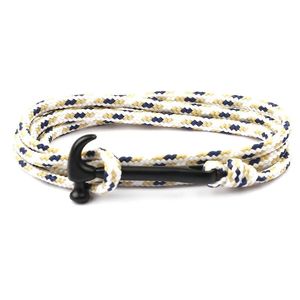 Nautiques Bracelets De Charme achat en gros de Charme Bracelets Femmes Hommes Fashion Wrap Bracelet Black Hammer Cool Nautical Sailor Marine Corde Marine Bracelets Amitié Cadeaux SL153